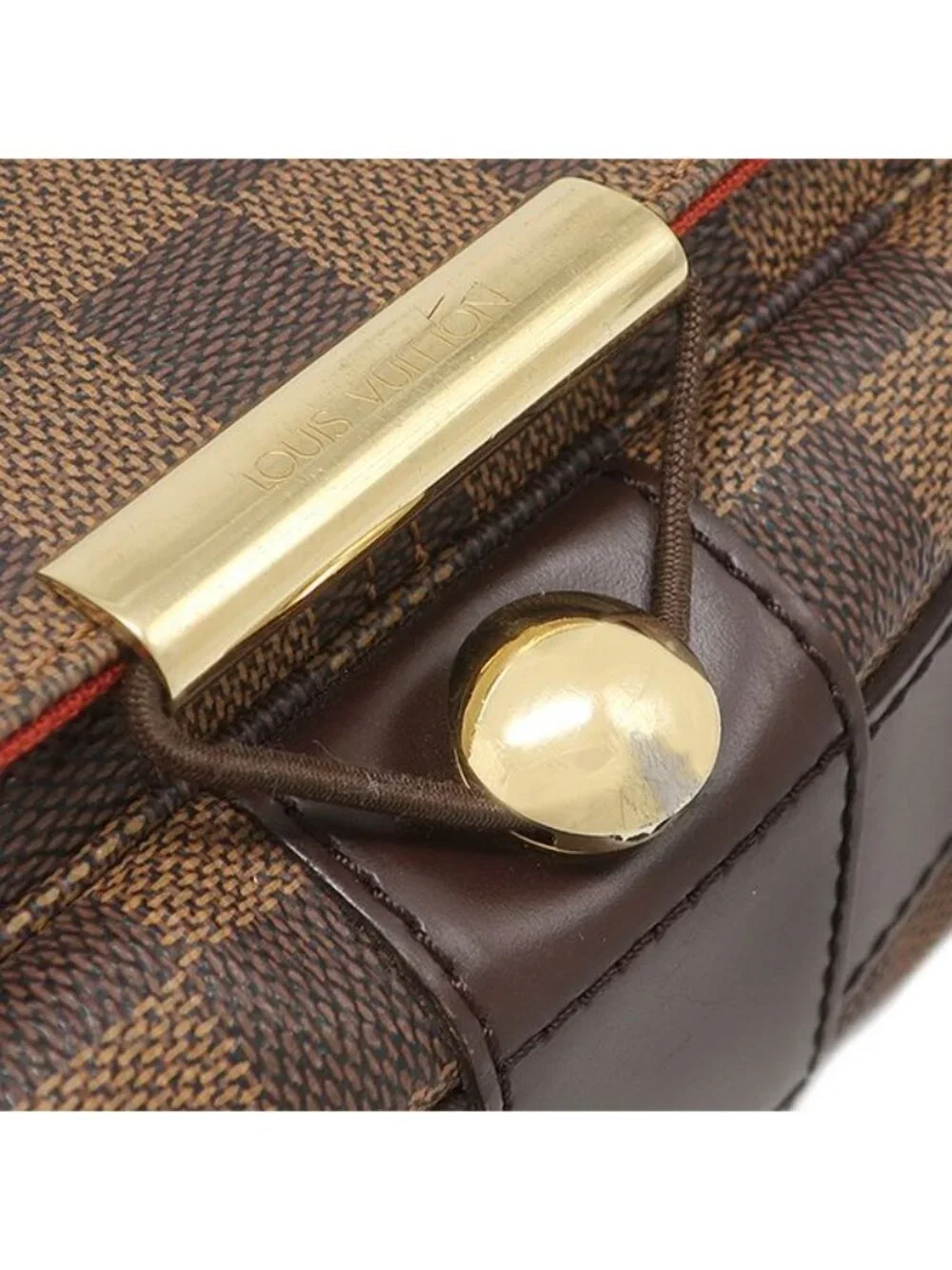Louis Vuitton Shoulder Bag Bastille Damier Canvas Ebene Gold Brown